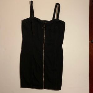 Black denim F21 zip up dress